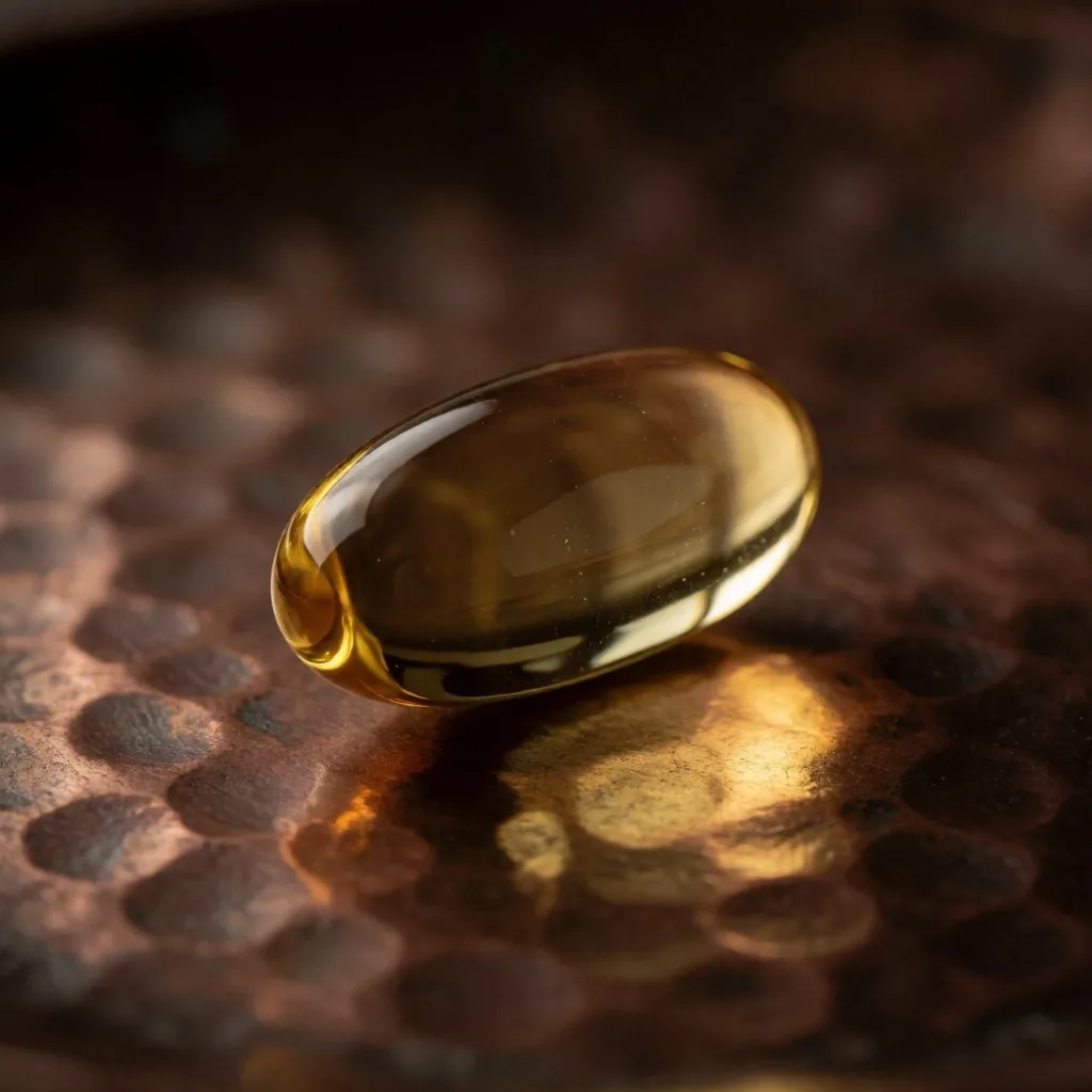 Natural capsule on copper surface