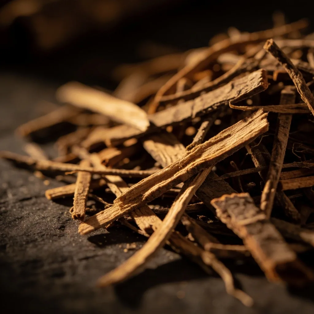 Macro study of dried botanical fibers on a dark surface
