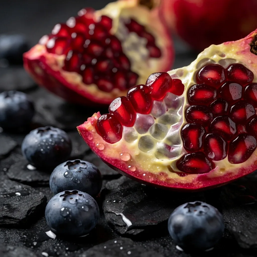 Antioxidant-rich foods flat lay