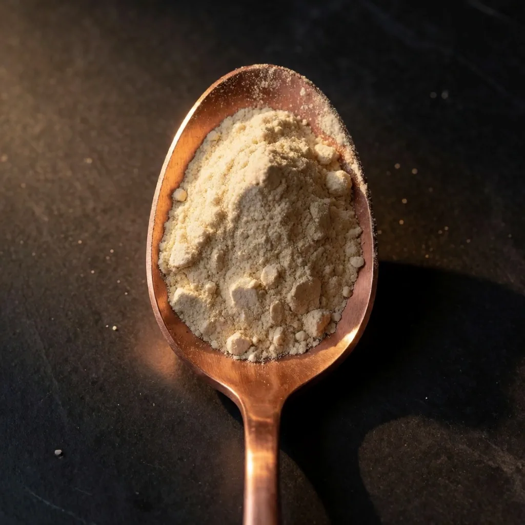 Copper spoon with powder